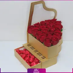 خرید باکس گل رز پیانو |فلاور باکس ولنتاین