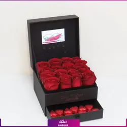 خرید باکس گل رز موزیکال|فلاور باکس ولنتاین