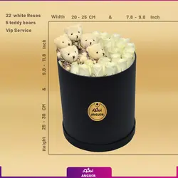 باکس گل رز سفید ژورنالی خاص و زیبا | گلفروشی بین المللی انگور