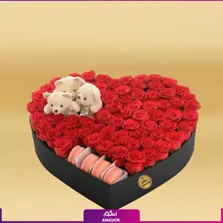 باکس قلبی گل و هدیه زیبا | گلفروشی بین المللی انگور