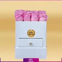 باکس گل رز صورتی ژورنالی خاص و زیبا | گلفروشی بین المللی انگور