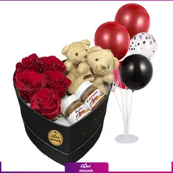 باکس گل و شکلات ژورنالی خاص| گلفروشی بین المللی انگور