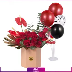 باکس گل رز قرمز خاص و زیبا | گلفروشی بین المللی انگور