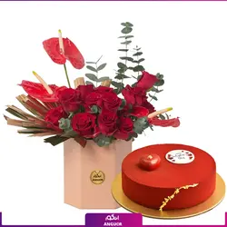 باکس گل رز قرمز خاص و زیبا | گلفروشی بین المللی انگور