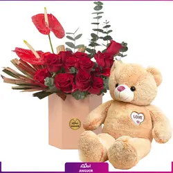 باکس گل رز قرمز خاص و زیبا | گلفروشی بین المللی انگور