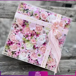 خرید آنلاین باکس گل هدیه با گل‌های مصنوعی | مرکز گل و گیاه انگور