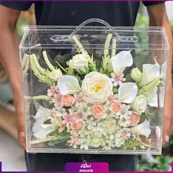 خرید آنلاین باکس گل هدیه با گل‌های مصنوعی | مرکز گل و گیاه انگور