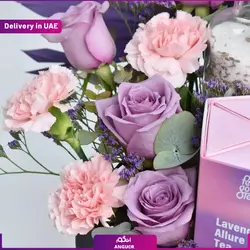 باکس گل هدیه با تم بنفش ( ارسال به دبی و امارات ) | انگور