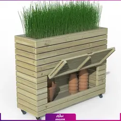 گلدان چوبی چرخ دار بزرگ (vip) | انگور