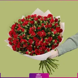 خرید آنلاین دسته گل ترکیبی رز مینیاتوری، ژربرا و داوودی | گلفروشی آنلاین انگور