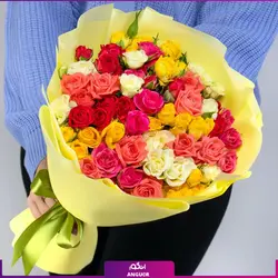 خرید آنلاین دسته گل ترکیبی رز مینیاتوری، ژربرا و داوودی | گلفروشی آنلاین انگور