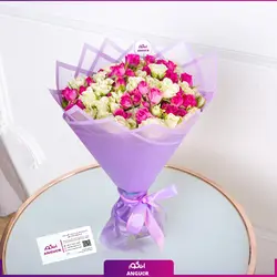 خرید آنلاین دسته گل ترکیبی رز مینیاتوری، ژربرا و داوودی | گلفروشی آنلاین انگور