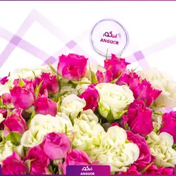 خرید آنلاین دسته گل ترکیبی رز مینیاتوری، ژربرا و داوودی | گلفروشی آنلاین انگور