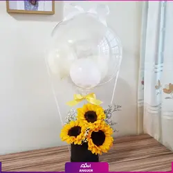 خرید آنلاین بالن باکس آفتابگردان، گلفروشی آنلاین انگور