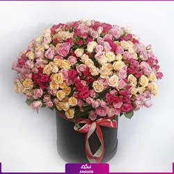 خرید آنلاین دسته گل ترکیبی رز مینیاتوری، ژربرا و داوودی | گلفروشی آنلاین انگور