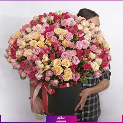 خرید آنلاین دسته گل ترکیبی رز مینیاتوری، ژربرا و داوودی | گلفروشی آنلاین انگور