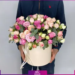 خرید آنلاین دسته گل ترکیبی رز مینیاتوری، ژربرا و داوودی | گلفروشی آنلاین انگور