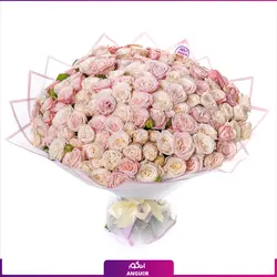 خرید آنلاین دسته گل رز مینیاتوری گلبهی بزرگ | گلفروشی آنلاین انگور