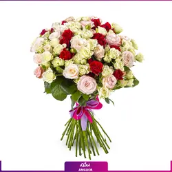 خرید آنلاین دسته گل رز مینیاتوری سه رنگ | گلفروشی آنلاین انگور
