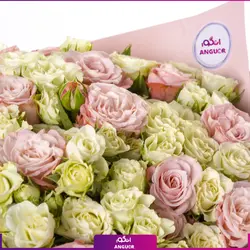 خرید آنلاین دسته گل رز مینیاتوری دو رنگ | گلفروشی آنلاین انگور
