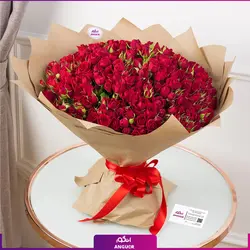 خرید آنلاین دسته گل رز مینیاتوری لوکس قرمز | گلفروشی آنلاین انگور