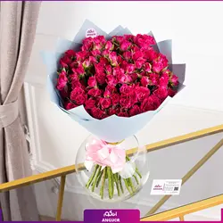 خرید آنلاین دسته گل رز مینیاتوری قرمز | گلفروشی آنلاین انگور