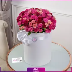 خرید آنلاین باکس گل رز مینیاتوری صورتی | گلفروشی آنلاین انگور