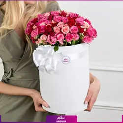 خرید آنلاین باکس گل رز مینیاتوری صورتی | گلفروشی آنلاین انگور