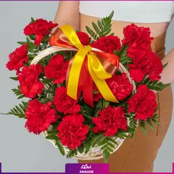 خرید اینترنتی سبد گل میخک قرمز، دسته گل| سایت انگور