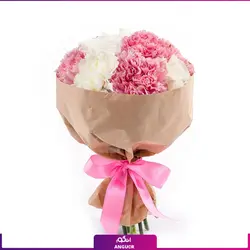 خرید اینترنتی دسته گل میخک (صورتی - سفید)، دسته گل| سایت انگور