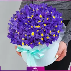 خرید انلاین باکس گل زنبق بنفش، دسته گل | سایت آنلاین انگور