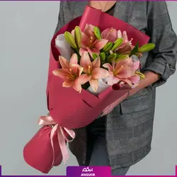 خرید آنلاین دسته گل لیلیوم صورتی (20 عددی) | گلفروشی آنلاین انگور