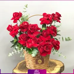 خرید اینترنتی سبد گل رز قرمز | گلفروشی آنلاین انگور