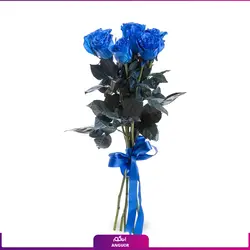 خرید آنلاین دسته گل رز آبی 7 شاخه 70سانتی | گل فروشی آنلاین انگور