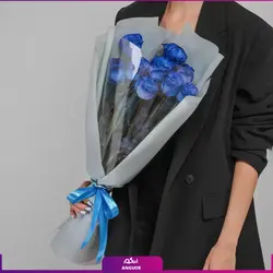 خرید آنلاین دسته گل رز آبی 9 شاخه 70سانتی | گل فروشی آنلاین انگور