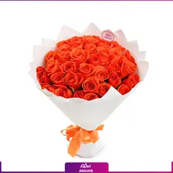 خرید آنلاین دسته گل رز نارنجی 35 شاخه 40 سانتی | گل فروشی آنلاین انگور