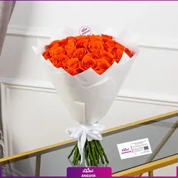 خرید آنلاین دسته گل رز نارنجی 35 شاخه 40 سانتی | گل فروشی آنلاین انگور
