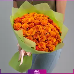 خرید آنلاین دسته گل رز نارنجی 45 شاخه 40 سانتی | گل فروشی آنلاین انگور