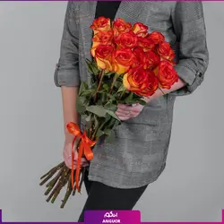 خرید آنلاین دسته گل رز نارنجی 15 شاخه 70 سانتی | گل فروشی آنلاین انگور