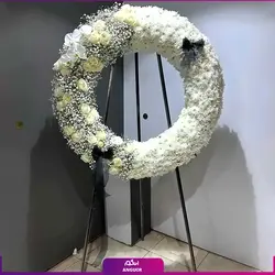 سفارش آنلاین تاج گل تسلیت حلقه ای | مرکز گل و گیاه انگور| ارسال فوری و رایگان