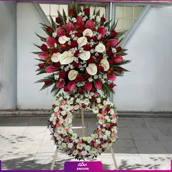 سفارش آنلاین تاج گل افتتاحیه دو طبقه| مرکز گل و گیاه انگور|