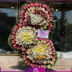 سفارش آنلاین تاج گل ترحیم حلقه ای رز و اوریانتال | مرکز گل و گیاه انگور
