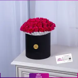 خرید آنلاین باکس گل رز صورتی 35 شاخه | گل فروشی آنلاین انگور