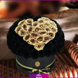 خرید آنلاین باکس گل رز قلب طلا | گل فروشی آنلاین انگور