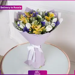 دسته گل آلستر و زنبق (ارسال گل به روسیه) | انگور