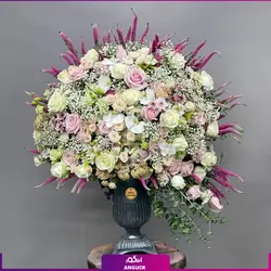 خرید آنلاین جام گل خواستگاری مجنون لیلی | مرکز گل و گیاه انگور