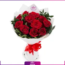خرید آنلاین دسته گل رز قرمز 11 شاخه | گل فروشی آنلاین انگور