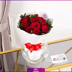 خرید آنلاین دسته گل رز قرمز 11 شاخه | گل فروشی آنلاین انگور