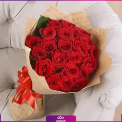 خرید آنلاین دسته گل رز قرمز 21 شاخه | گل فروشی آنلاین انگور