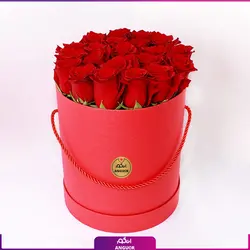 خرید آنلاین باکس گل رز قرمز 21 شاخه | گل فروشی آنلاین انگور